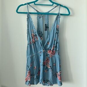 Kendall & Kylie - Large - Blue Floral Tank Top